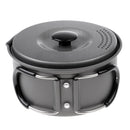 Outdoor Portable Aluminum Alloy Stockpot with Folding Handle and Lid Camping Cookware
