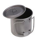 400ml Titanium Water Cup with Lid & Foldable Handle Hiking Backpacking Outdoor Camping Travel Cup Pot Coffee Mug