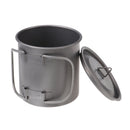 400ml Titanium Water Cup with Lid & Foldable Handle Hiking Backpacking Outdoor Camping Travel Cup Pot Coffee Mug