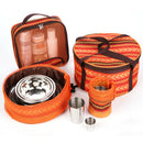 Round Camping Cutlery Storage Bag Picnic Lunch Dinner Cooking Ware Carry Bag Reusable Outdoor Dish Plates Bag