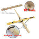 Outdoor Primitive Fire Starter Wood Bow Hand Drill Survival Friction Fire Tool for Camping Hiking Backpacking