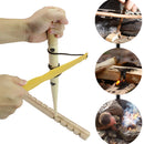 Outdoor Primitive Fire Starter Wood Bow Hand Drill Survival Friction Fire Tool for Camping Hiking Backpacking