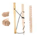 Outdoor Primitive Fire Starter Wood Bow Hand Drill Survival Friction Fire Tool for Camping Hiking Backpacking