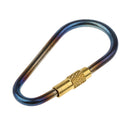 Mini Strong Durable Titanium Screw Locking Carabiner Clip Keychain Key Ring for Outdoor Camping