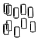 10pcs Aluminum Alloy Rectangle Carabiners Keychain Buckle Multiuse Hook Heavy Duty Camping Hanging Clip