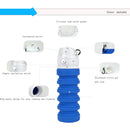 Outdoor Silicone Folding Water Bottle Camping Foldable Sports Bottle 600ml for Backpacking