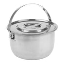 Camping Cooking Pot Campfire Wok Cauldron Hanging Kettle W/ Lid Cap and Handle cookware
