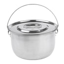 Camping Cooking Pot Campfire Wok Cauldron Hanging Kettle W/ Lid Cap and Handle cookware