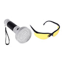 LED UV Flashlight Pet Urine Fluorescent Detection scorpion hunting + Goggles Eye Glasses