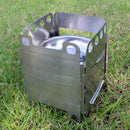Outdoor Camping BBQ Stainless Steel Folding Stove Pocket Solid Alcohol Stove Ultralight Portable Pocket Size