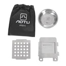 Outdoor Camping BBQ Stainless Steel Folding Stove Pocket Solid Alcohol Stove Ultralight Portable Pocket Size