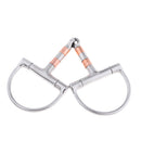Stainless Steel Equestrian 5" Mouth D-ring Snaffle Bit with Copper Rollers