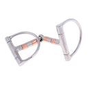 Stainless Steel Equestrian 5" Mouth D-ring Snaffle Bit with Copper Rollers