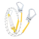 Dual Leg Safety Lanyard Climbing Fall Protection Harness Belt Shock Absorbing Web Lanyard with Carabiners