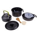Aluminum Camping Cookware Set Outdoor Cooking Stock Pot Pan Water Kettle Set for Hiking Backpacking Fishing