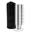 6 Pieces Stainless Steel Double Insulated Vacuum Coffee Mugs Water Tea Cup for Hiking Backpacking Picnic Home Use