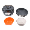 4Pcs Camping Cookware Kit Pot Pan Bowls Cooking Equipment Cookset for Backpacking Hiking Outdoors