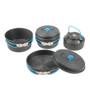 4Pcs Lightweight Non-stick Outdoor Camping Hiking Cookware Backpacking Cooking Picnic Pot Pan Tea kettle Set