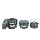 4Pcs Lightweight Non-stick Outdoor Camping Hiking Cookware Backpacking Cooking Picnic Pot Pan Tea kettle Set
