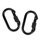 2 Pack Climbing Carabiner O-Shaped Super Strength Steel Screw Lock Protection Carabiner Clip 5600 lbs for Exploring Rappelling