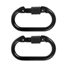 2 Pack Climbing Carabiner O-Shaped Super Strength Steel Screw Lock Protection Carabiner Clip 5600 lbs for Exploring Rappelling