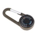 3 In 1 Multi Tool Carabiner Buckle w/ Compass Keyring Thermometer