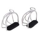 2Pcs New Stirrups Stainless Steel Safety Cage Bendy Horse Riding Equestrian