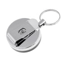 Retractable Key Chain Carabiner Reel Badge Holder Steel Recoil Return Spring Ring with Waist Belt Clip Buckle