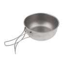 Ultralight Portable Camping Titanium Stock Pot Bowl Set with Foldable Handle