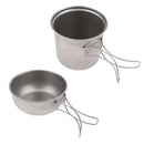 Ultralight Portable Camping Titanium Stock Pot Bowl Set with Foldable Handle