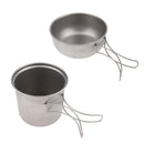 Ultralight Portable Camping Titanium Stock Pot Bowl Set with Foldable Handle