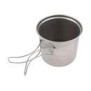 Ultralight Portable Camping Titanium Stock Pot Bowl Set with Foldable Handle