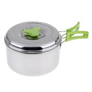 Portable Camping Pot Stainless Steel Folding Backpacking Cooking Cookware