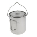 750ml Titanium Portable Camping Hiking Backpacking Hanging Stockpot Soup Pot
