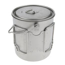 750ml Titanium Portable Camping Hiking Backpacking Hanging Stockpot Soup Pot