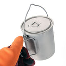 750ml Titanium Portable Camping Hiking Backpacking Hanging Stockpot Soup Pot