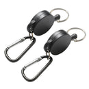 2PCS Professional Heavy Duty Self Retracting ID Badge Key Reel with Retractable Steel Cord 65cm