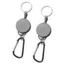 2PCS Professional Heavy Duty Self Retracting ID Badge Key Reel with Retractable Steel Cord 65cm