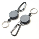 2PCS Professional Heavy Duty Self Retracting ID Badge Key Reel with Retractable Steel Cord 65cm