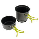 2pcs Aluminum Foldable Camping Hiking Cookware Set Mess Kit Cooking Pot Bowl