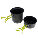 2pcs Aluminum Foldable Camping Hiking Cookware Set Mess Kit Cooking Pot Bowl