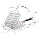 BBQ Square Stainless Steel Steak Fish Chops Cooking Grill Grid Grate Basket