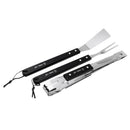 3pcs Stainless Steel Barbecue Grilling Clamp Spatula Tongs Fork Cooking Set