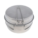 2Pcs Pure Titanium Pot Pan with Foldable Handle Ultralight Camping Outdoor Cookware