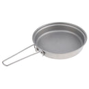 2Pcs Pure Titanium Pot Pan with Foldable Handle Ultralight Camping Outdoor Cookware