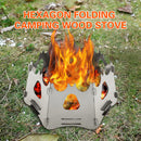 Folding Outdoor Camping Wood Stove Portable Stainless Steel Picnic Burner, 3.46 x 5.91inch
