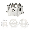 Folding Outdoor Camping Wood Stove Portable Stainless Steel Picnic Burner, 3.46 x 5.91inch