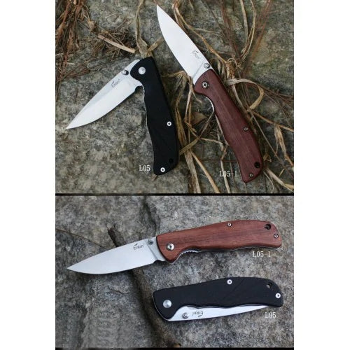 Enlan L05 8CR13Mov Blade G10 or Wood Handle Folding Pocket Knife With Clip Liner-lock Stainless Steel Knife
