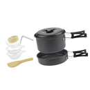 Folding Cookset Backpacking Cooking Wares Portable Cooking Pot Set for Outdoor Activities