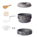 Folding Cookset Backpacking Cooking Wares Portable Cooking Pot Set for Outdoor Activities